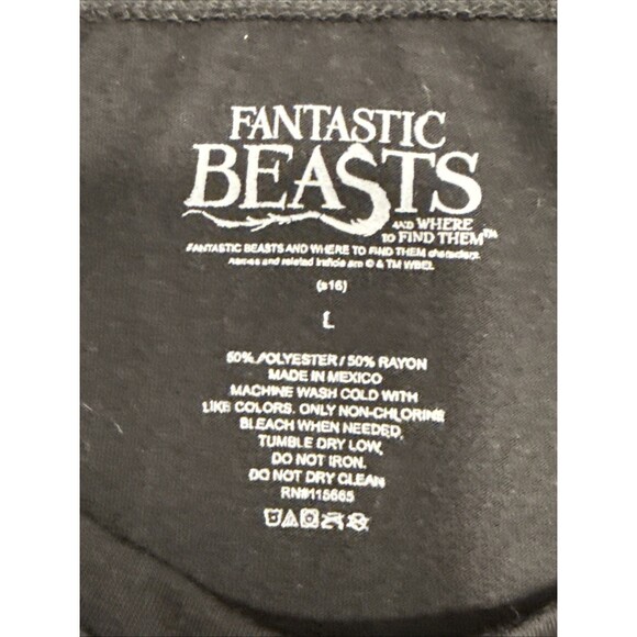 Fantastic Beasts and Where to Find Them 3/4 Sleeve Shirt Size Large Black White - Picture 4 of 5